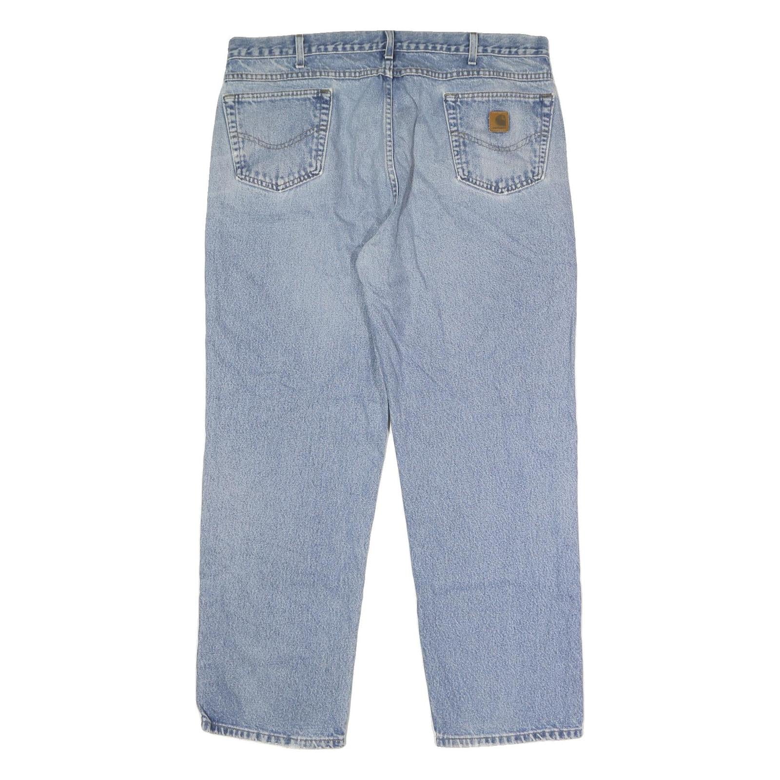 CARHARTT Mens Classic Blue Denim Jeans W42 L32 Zip Closure Straight Leg