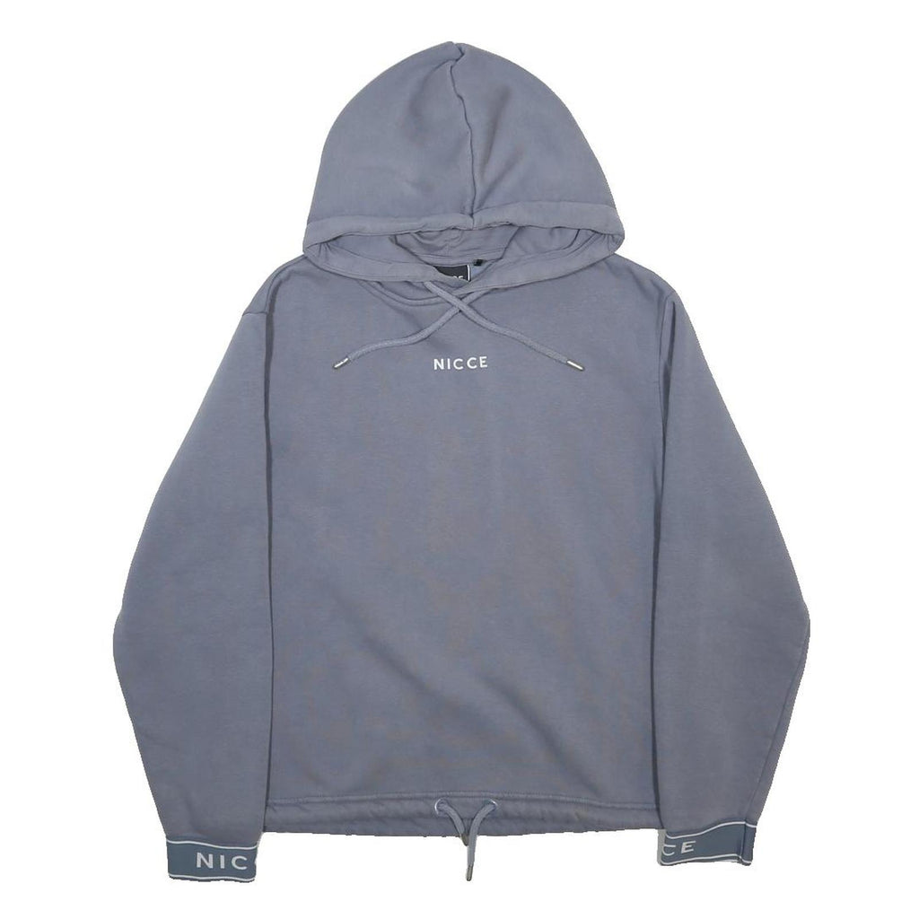 NICCE Womens Grey Hoodie S Cotton Blend Pullover Hooded Sweatshirt Drawstring