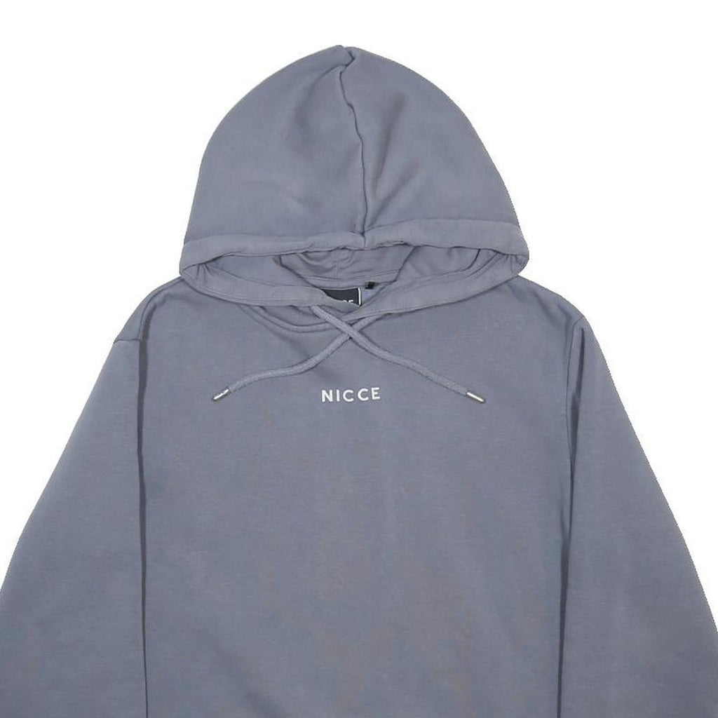 NICCE Womens Grey Hoodie S Cotton Blend Pullover Hooded Sweatshirt Drawstring
