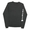 CARHARTT Mens Black Sleeve Logo Long Sleeve Crew Neck T-Shirt S Cotton Blend