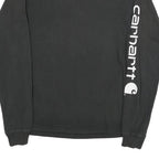 CARHARTT Mens Black Sleeve Logo Long Sleeve Crew Neck T-Shirt S Cotton Blend