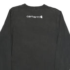 CARHARTT Mens Black Sleeve Logo Long Sleeve Crew Neck T-Shirt S Cotton Blend