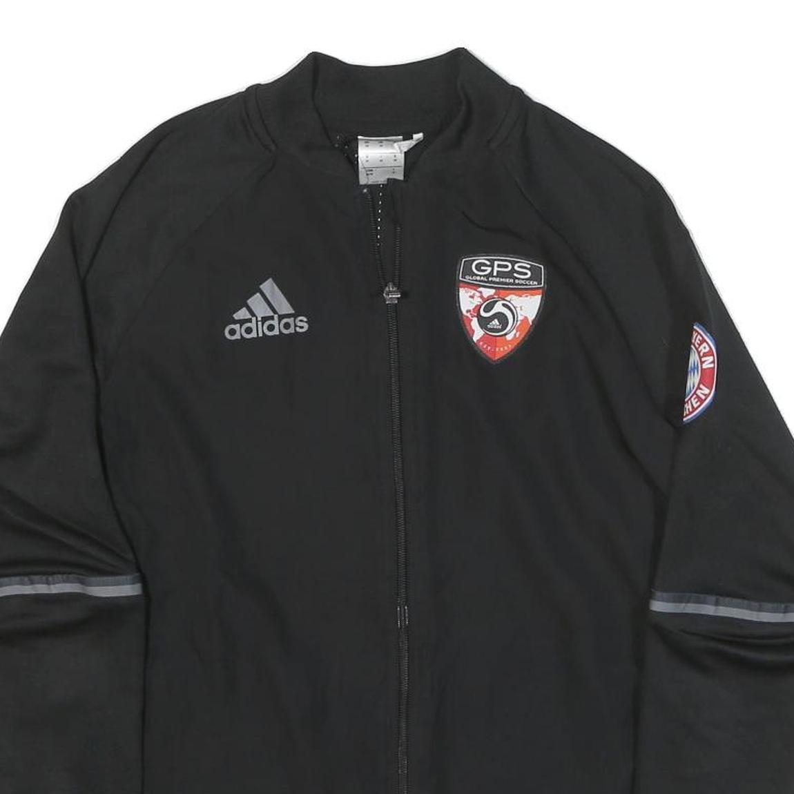 ADIDAS Mens Black GPS Crest Zip Bomber Jacket M Polyester Blend Sportswear