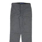 DICKIES Womens Cotton Blend Grey Regular Straight Trousers W26 L29 Workwear