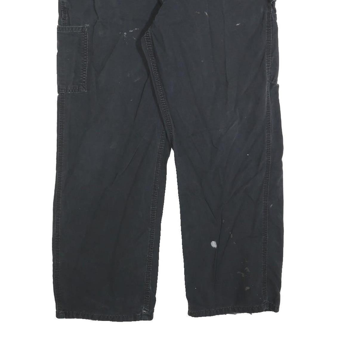 CARHARTT Mens Cotton Blend Black Regular Fit Straight Leg Trousers W36 L30