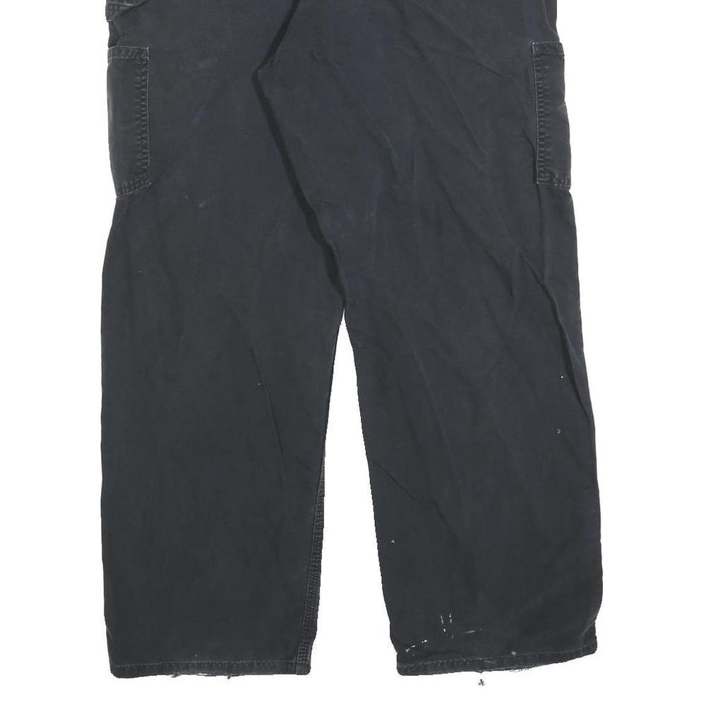 CARHARTT Mens Cotton Blend Black Regular Fit Straight Leg Trousers W36 L30