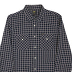 LEE Mens Blue Check Shirt M Cotton Blend Slim Fit Casual Button-Down