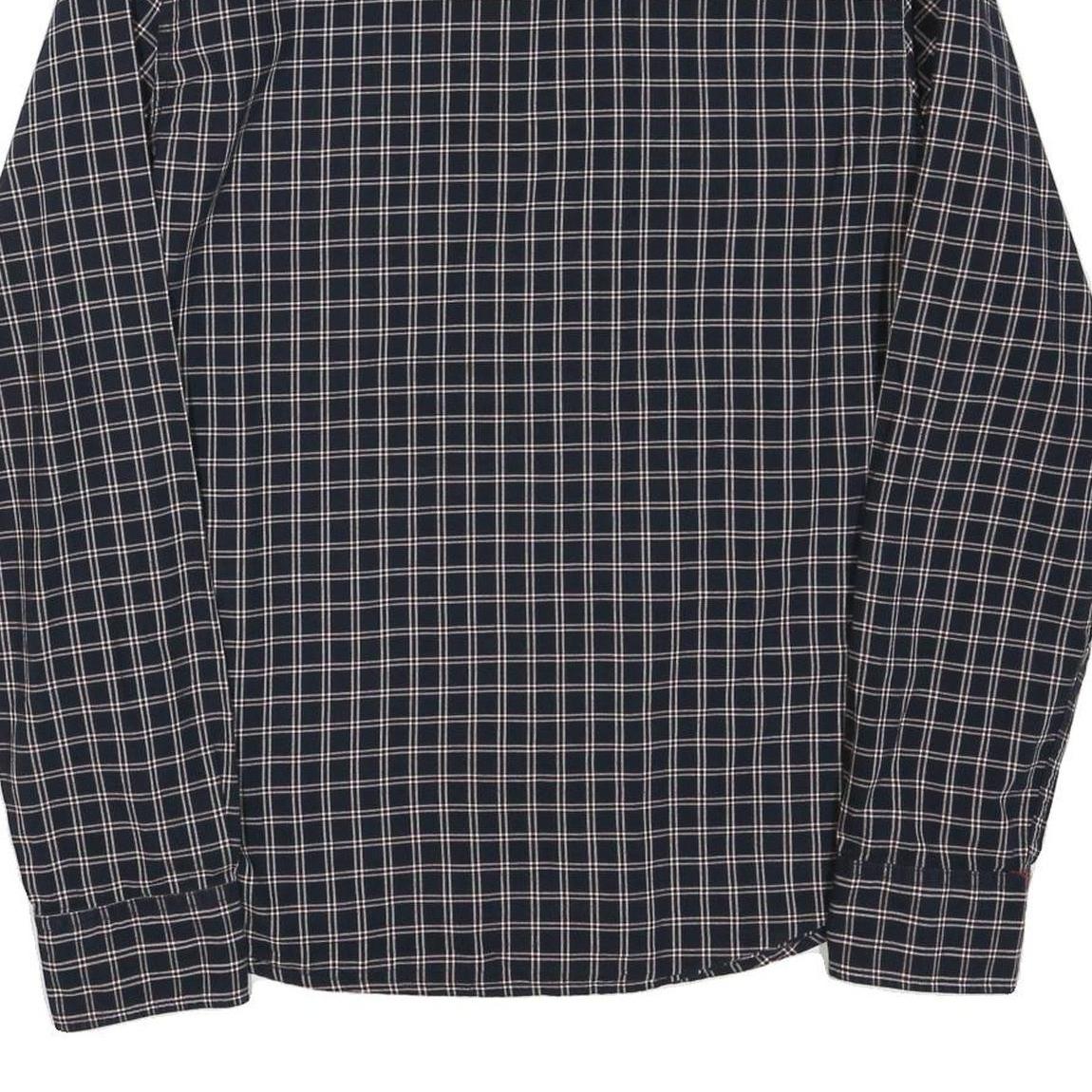 LEE Mens Blue Check Shirt M Cotton Blend Slim Fit Casual Button-Down