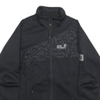 JACK WOLFSKIN Womens Black Floral Polyester Jacket UK 10 Zip Outdoor Sportswear