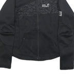 JACK WOLFSKIN Womens Black Floral Polyester Jacket UK 10 Zip Outdoor Sportswear