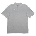 KAPPA Mens Grey Short Sleeve Plain L Cotton Polo Shirt Casual Sportswear
