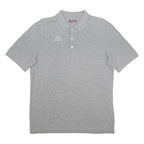 KAPPA Mens Grey Short Sleeve Plain L Cotton Polo Shirt Casual Sportswear