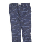 SKATE NATION Mens Cotton Blend Blue Camo Slim Tapered Trousers W28 L28