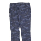 SKATE NATION Mens Cotton Blend Blue Camo Slim Tapered Trousers W28 L28