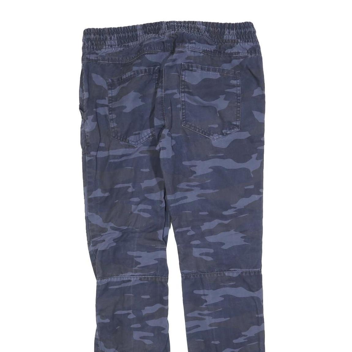 SKATE NATION Mens Cotton Blend Blue Camo Slim Tapered Trousers W28 L28