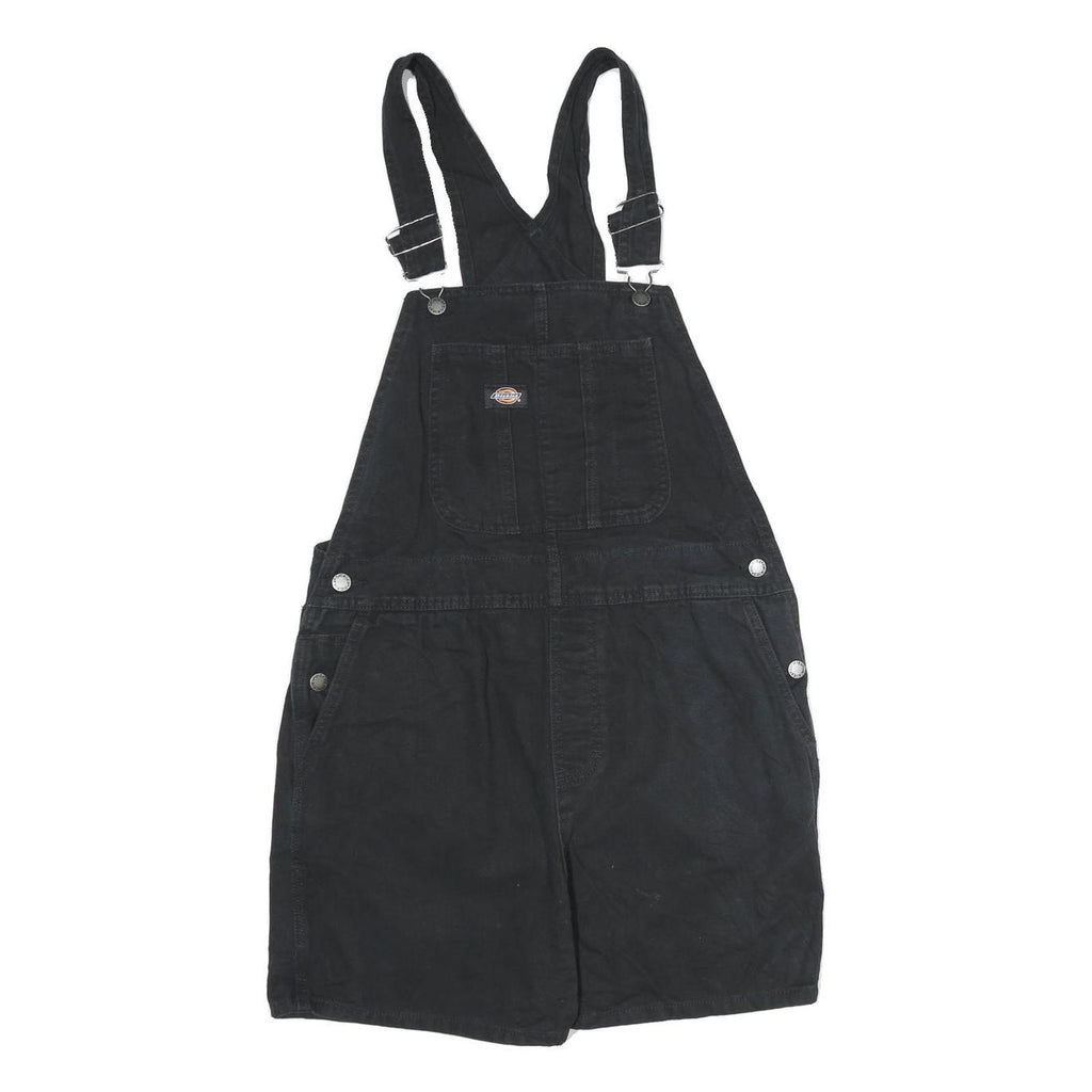 DICKIES Womens Black Cotton Dungarees Regular Fit L W34 L4 Adjustable Straps