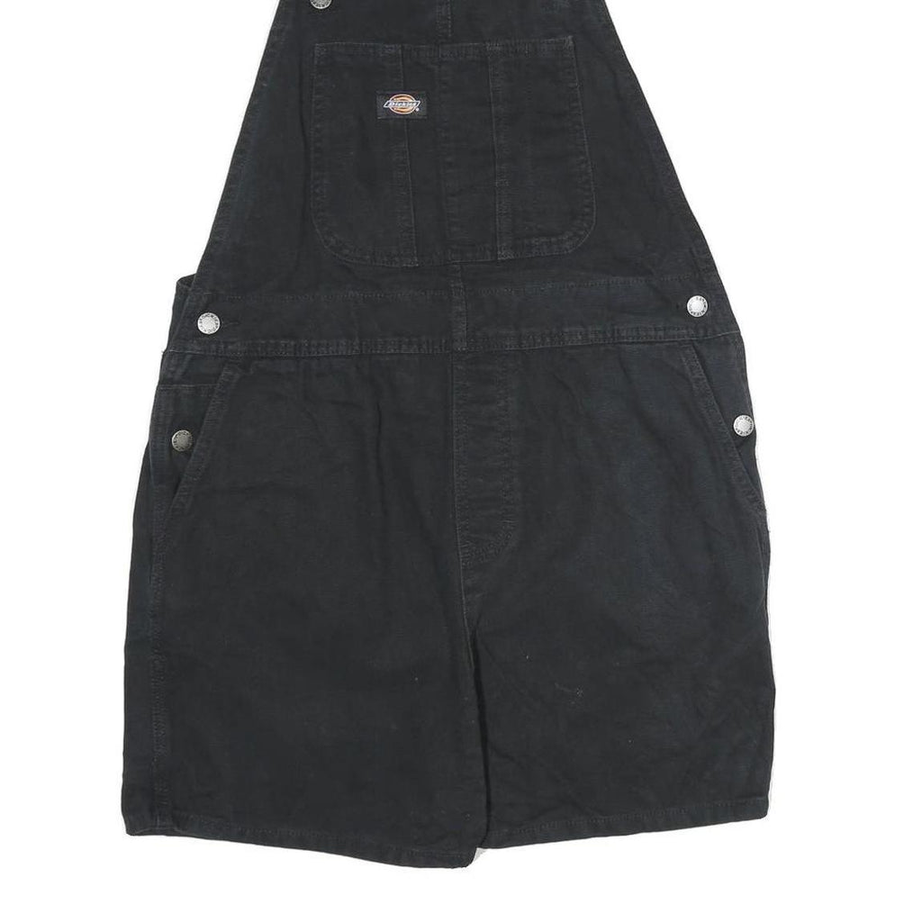 DICKIES Womens Black Cotton Dungarees Regular Fit L W34 L4 Adjustable Straps