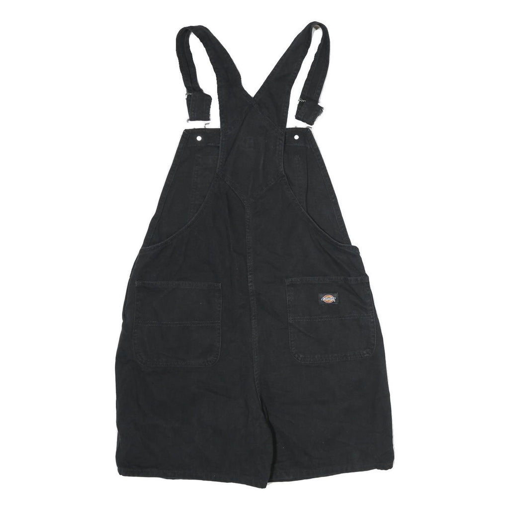 DICKIES Womens Black Cotton Dungarees Regular Fit L W34 L4 Adjustable Straps