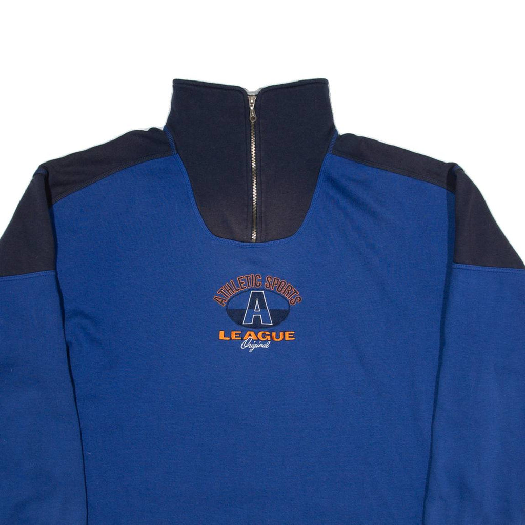 RODEO Womens Sweatshirt Blue 1/4 Zip XL