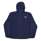 THE NORTH FACE Womens Navy Blue Hoodie Jacket L Polyester Hooded Zip
