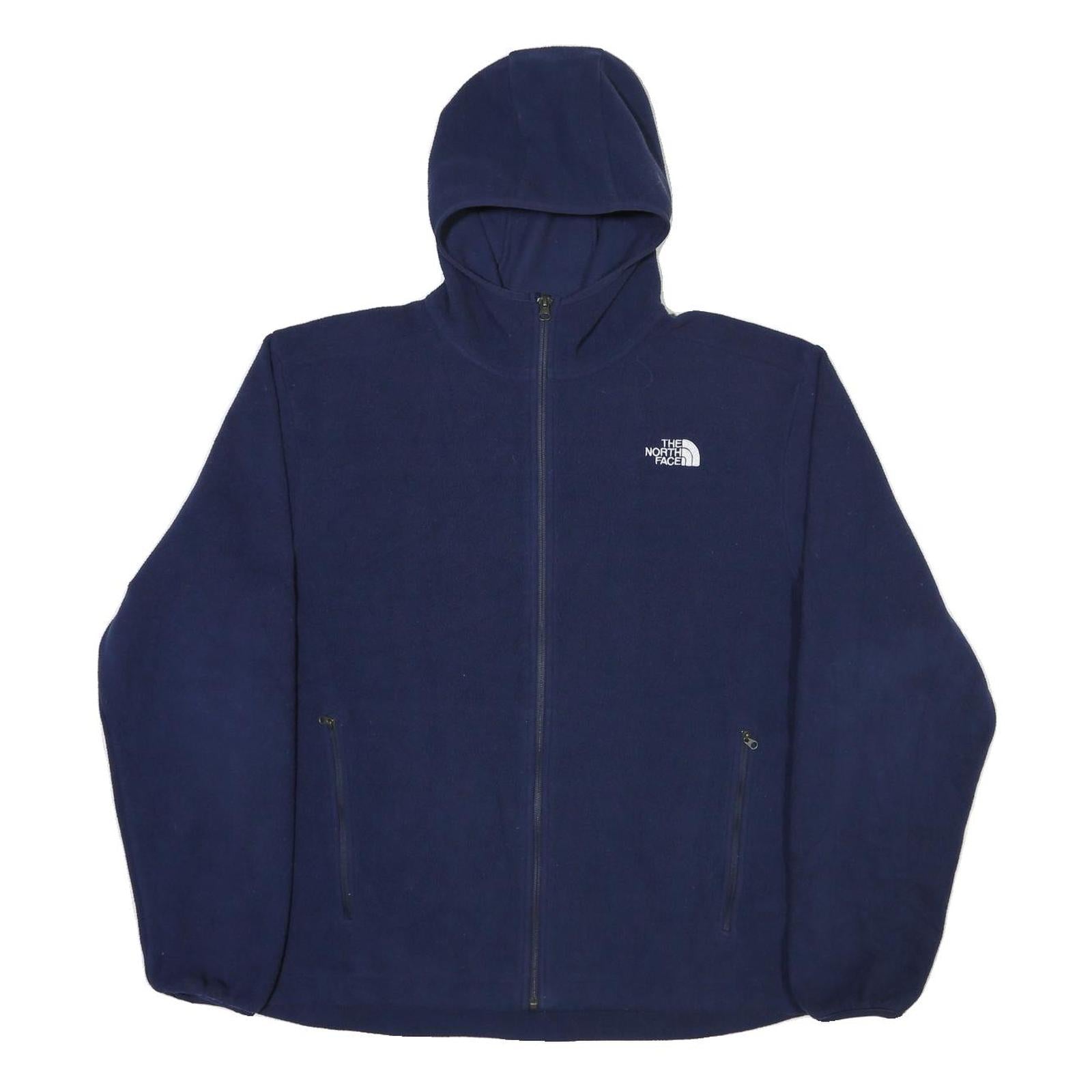 THE NORTH FACE Womens Navy Blue Hoodie Jacket L Polyester Hooded Zip