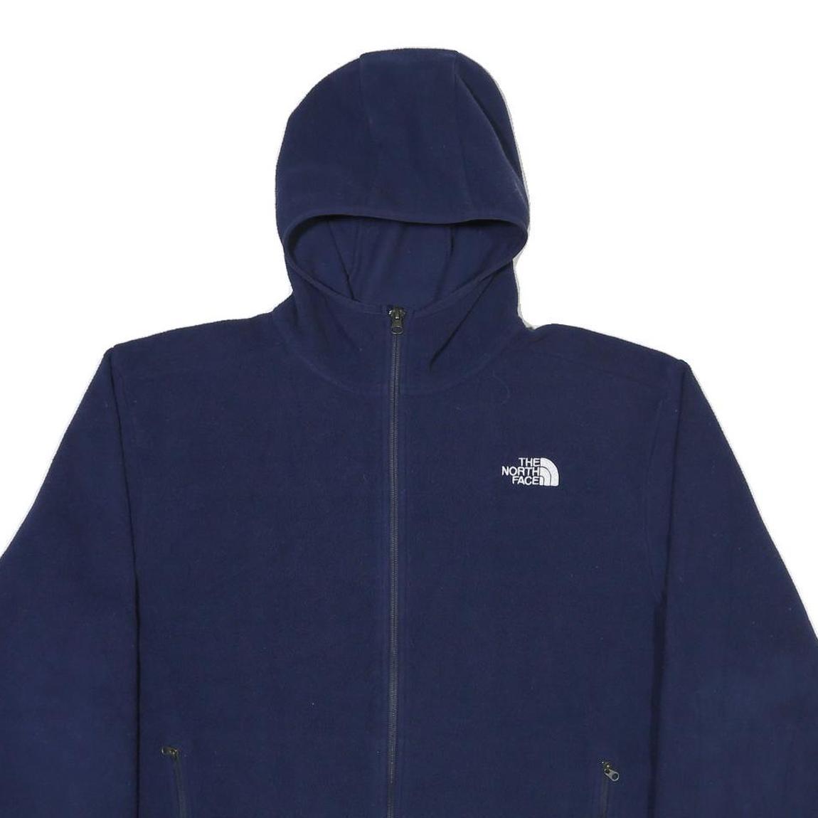 THE NORTH FACE Womens Navy Blue Hoodie Jacket L Polyester Hooded Zip