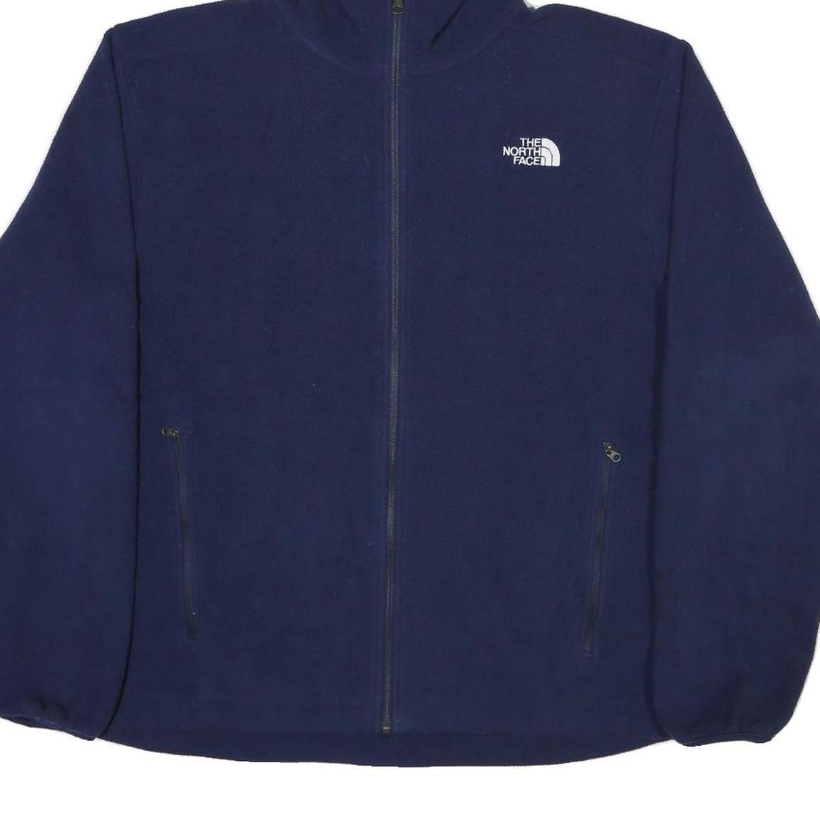 THE NORTH FACE Womens Navy Blue Hoodie Jacket L Polyester Hooded Zip