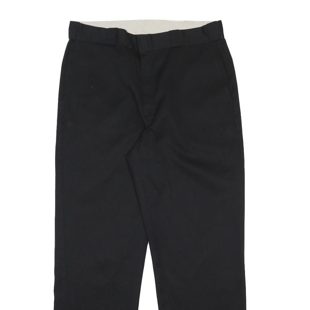 DICKIES Mens Cotton Blend Black Regular Fit Straight Leg Trousers W36 L32