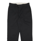 DICKIES Mens Cotton Blend Black Regular Fit Straight Leg Trousers W36 L32