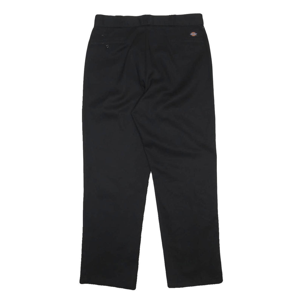 DICKIES Mens Cotton Blend Black Regular Fit Straight Leg Trousers W36 L32
