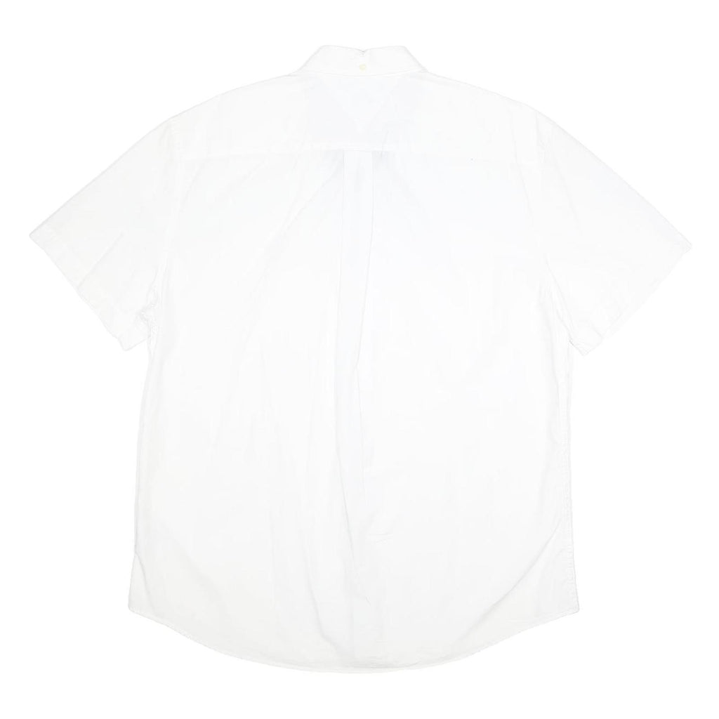 TOMMY HILFIGER Mens White Classic Fit Cotton Shirt XL Button Down Collar Short