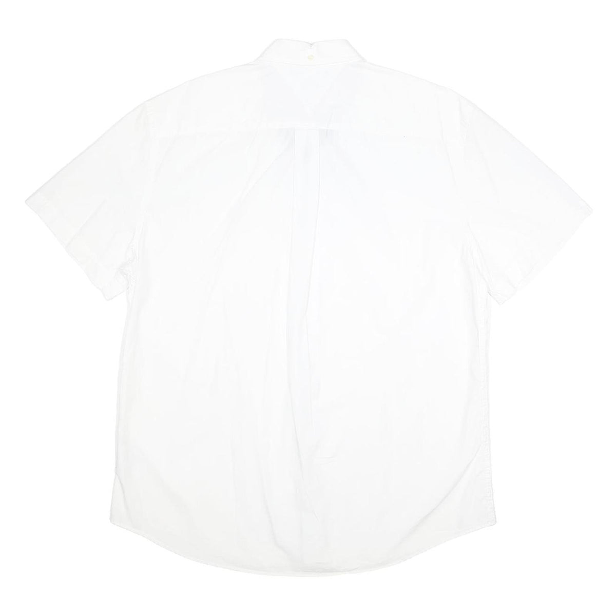 TOMMY HILFIGER Mens White Classic Fit Cotton Shirt XL Button Down Collar Short