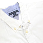 TOMMY HILFIGER Mens White Classic Fit Cotton Shirt XL Button Down Collar Short