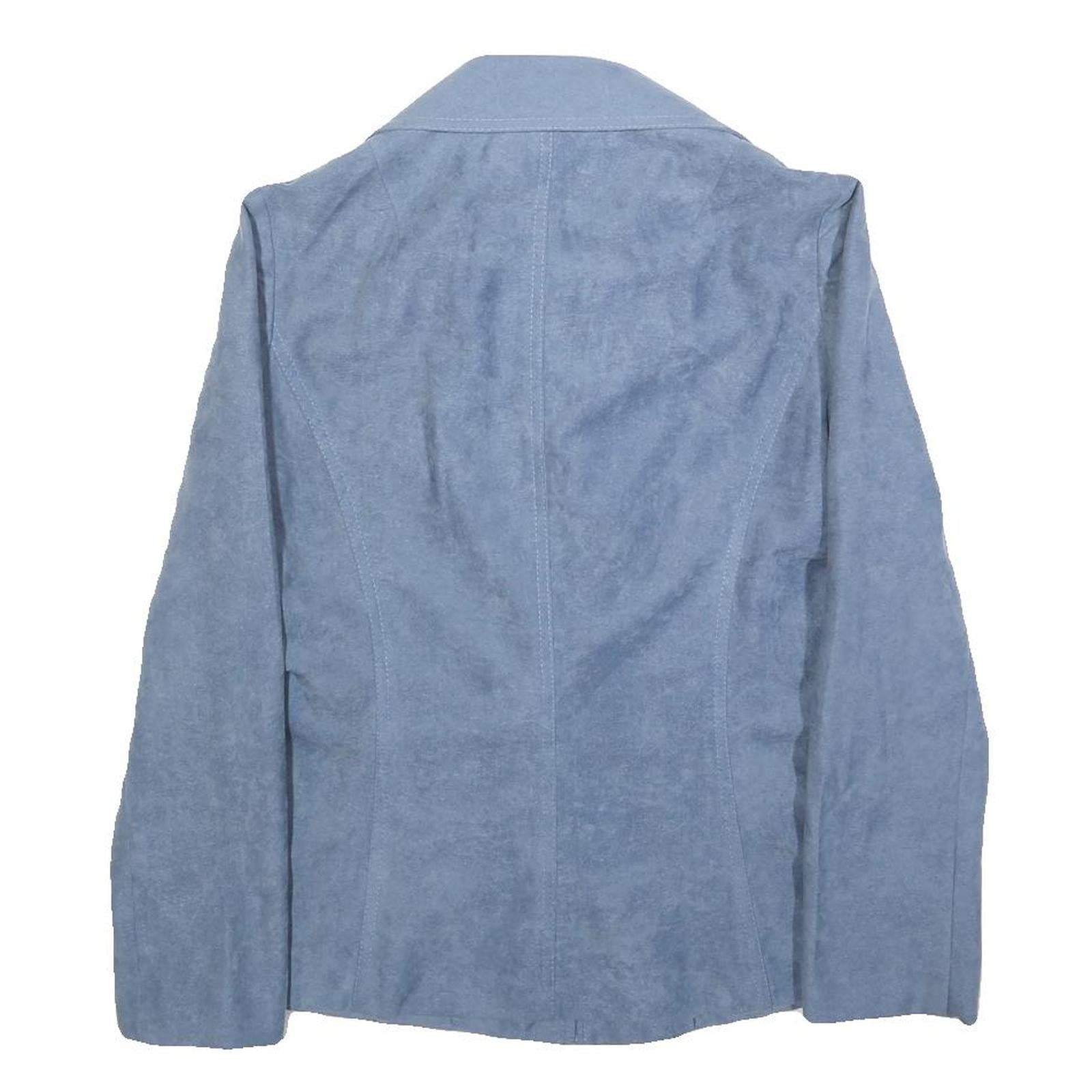 UMBA Womens Blue Button Jacket S Polyester Tailored Plain Stylish Classic