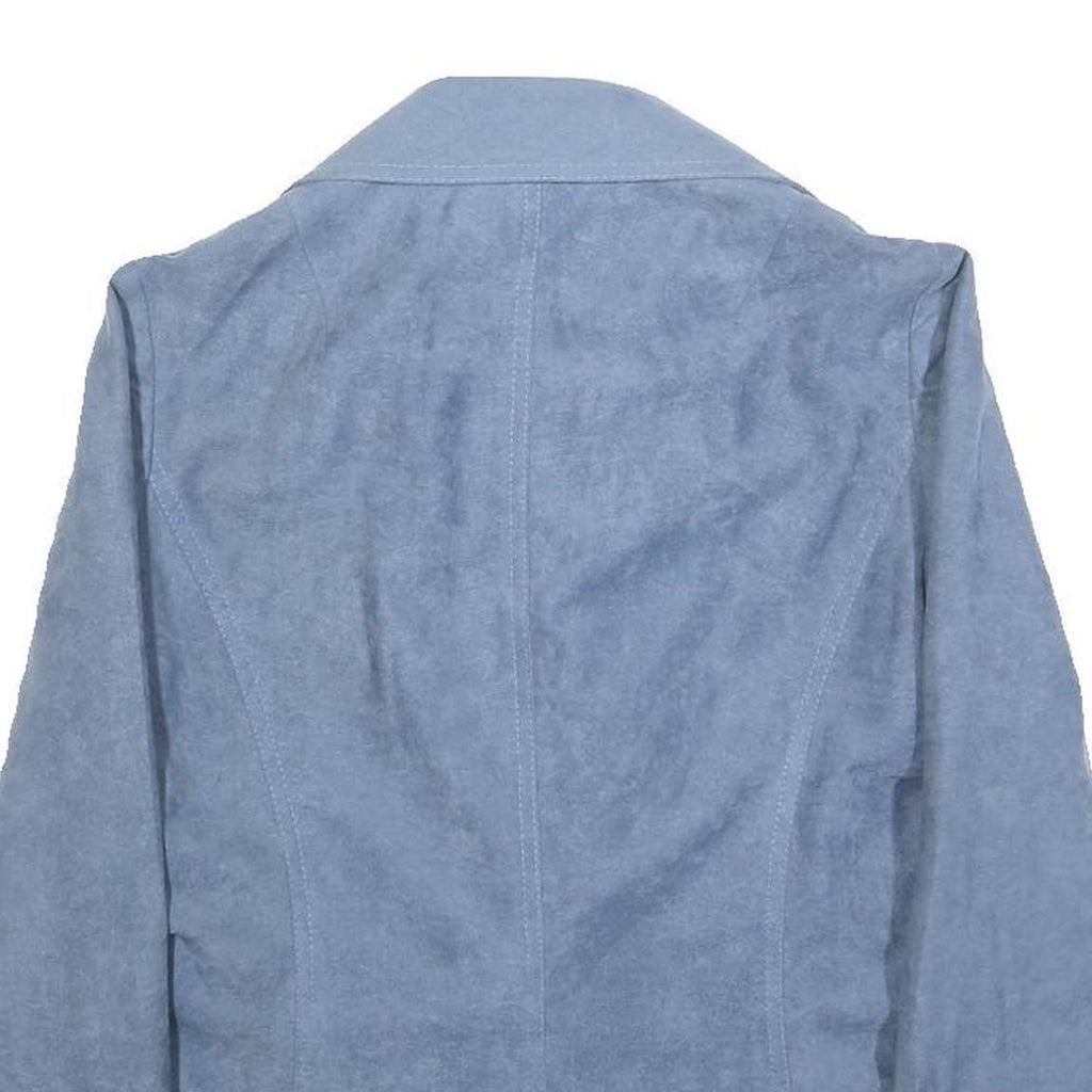 UMBA Womens Blue Button Jacket S Polyester Tailored Plain Stylish Classic