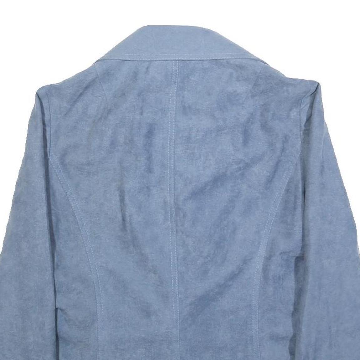 UMBA Womens Blue Button Jacket S Polyester Tailored Plain Stylish Classic