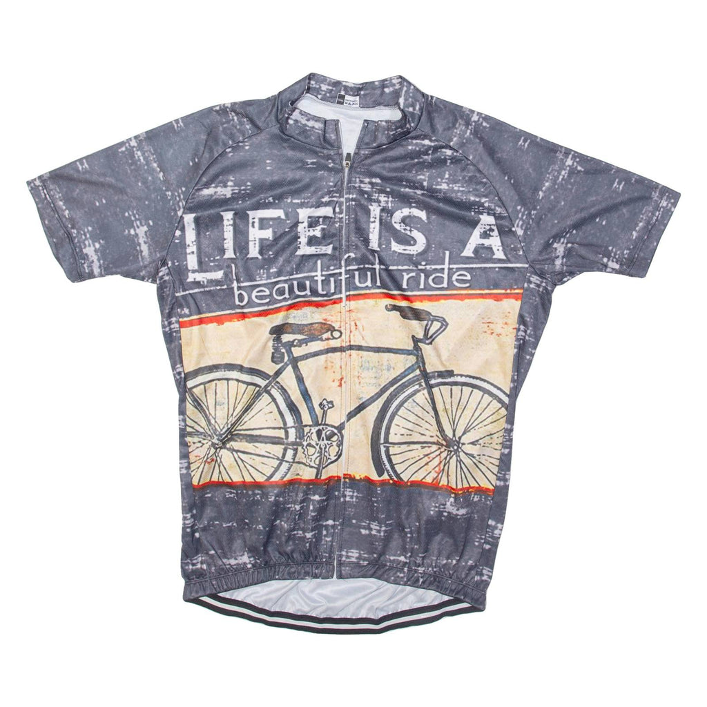 Full Zip Cycling Mens Jersey Grey 3XL