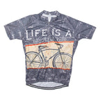 Full Zip Cycling Mens Jersey Grey 3XL