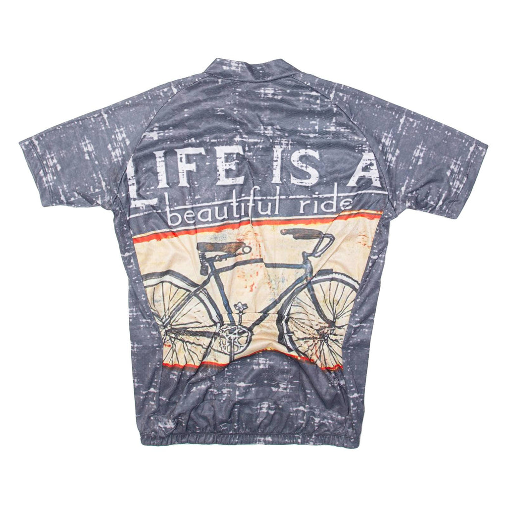 Full Zip Cycling Mens Jersey Grey 3XL