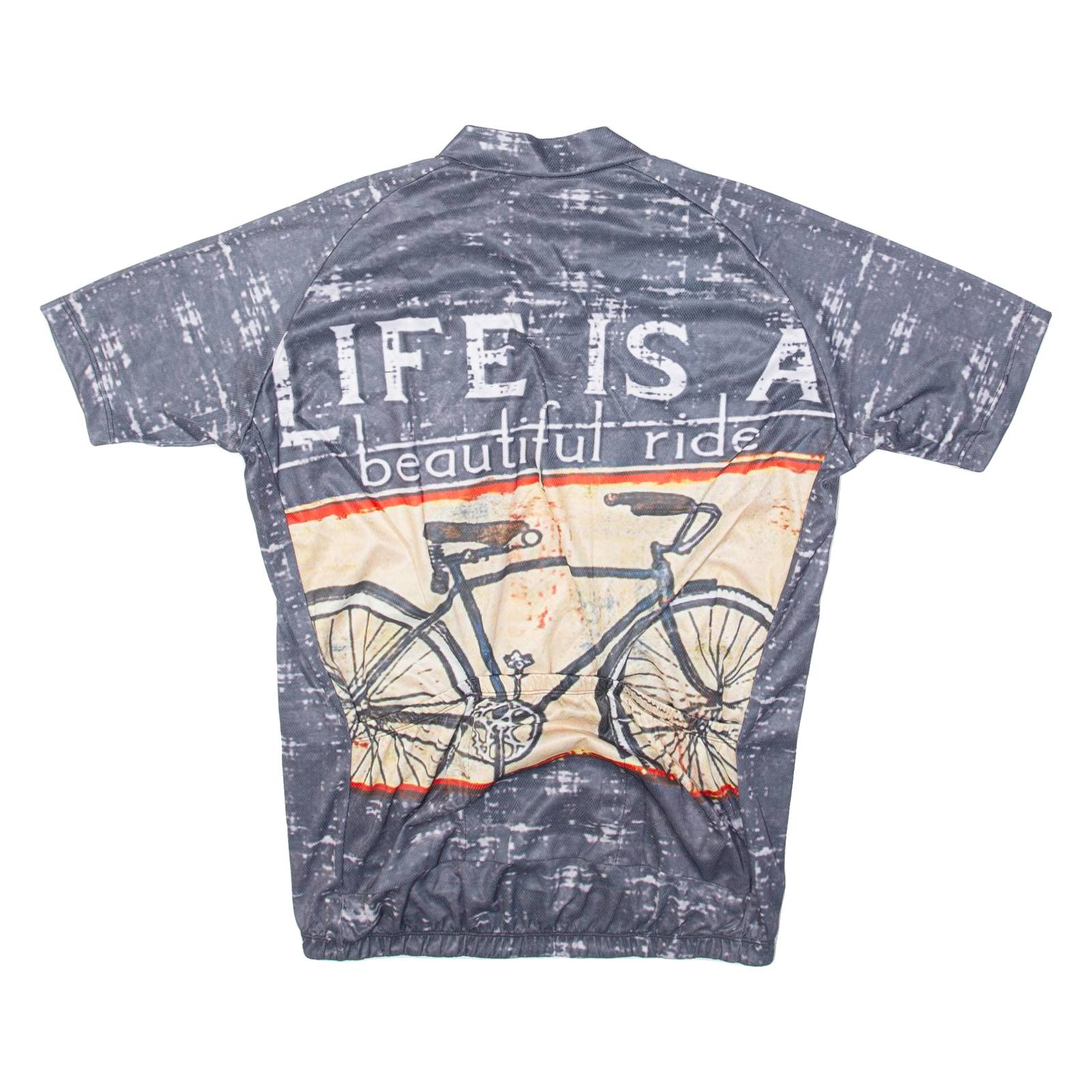 Full Zip Cycling Mens Jersey Grey 3XL