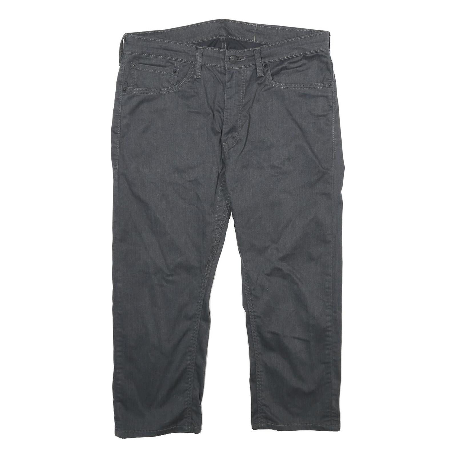 LEVI'S Mens Cotton Blend Grey Regular Fit Straight Leg Trousers W34 L24
