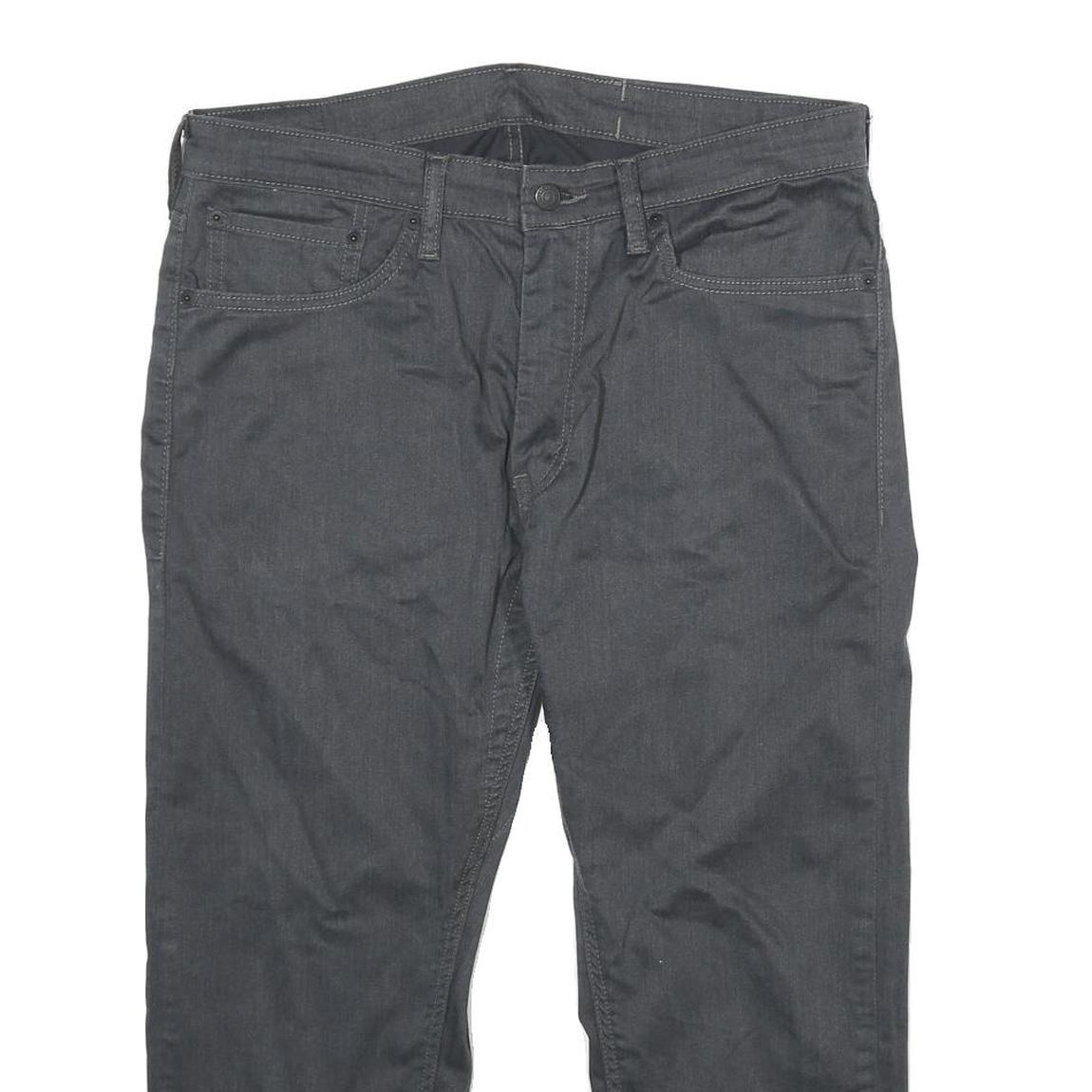 LEVI'S Mens Cotton Blend Grey Regular Fit Straight Leg Trousers W34 L24