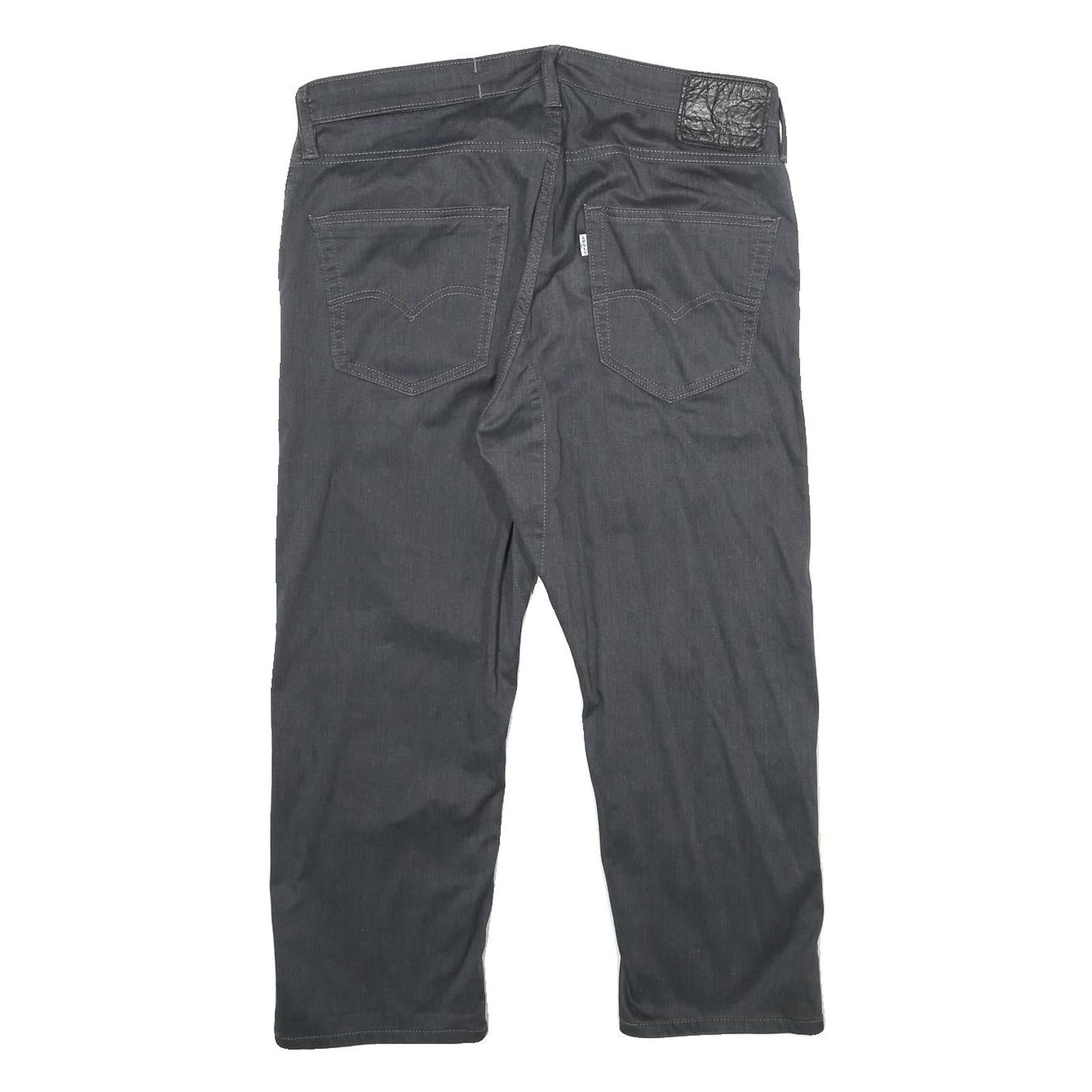 LEVI'S Mens Cotton Blend Grey Regular Fit Straight Leg Trousers W34 L24