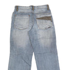 HIH JEANS Mens Regular Fit Straight Blue Denim Light W32 L29 Cotton Blend Zip