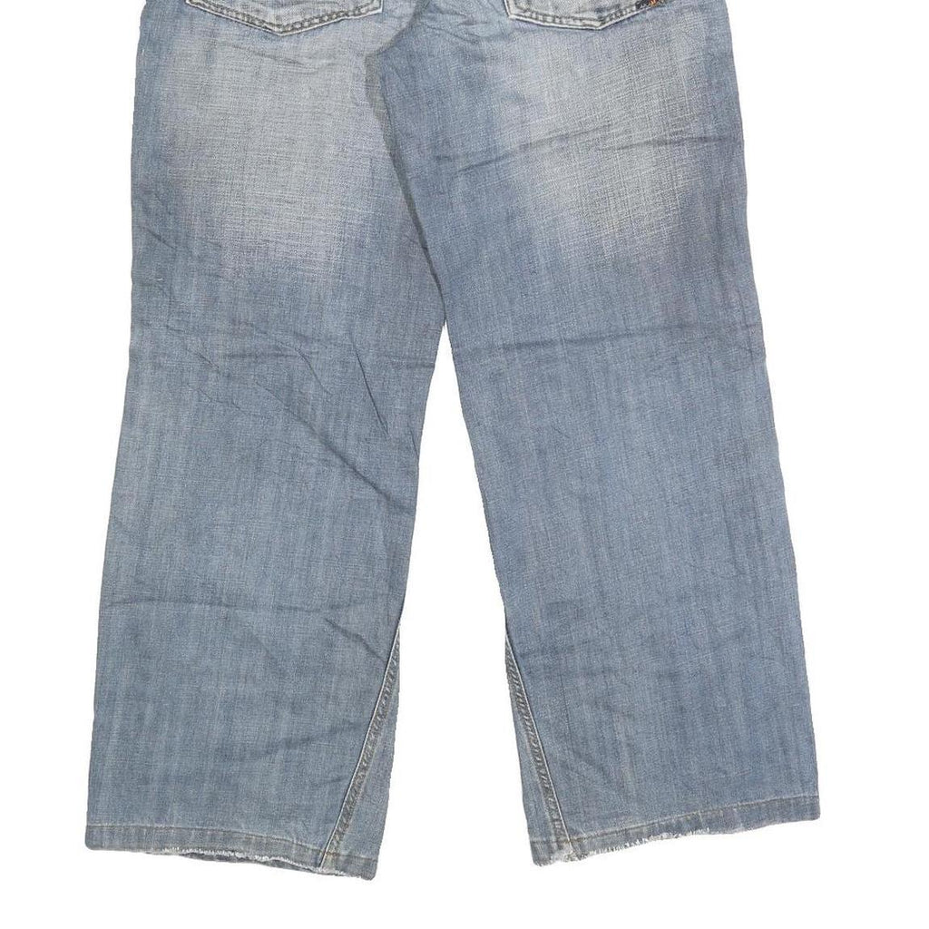 HIH JEANS Mens Regular Fit Straight Blue Denim Light W32 L29 Cotton Blend Zip