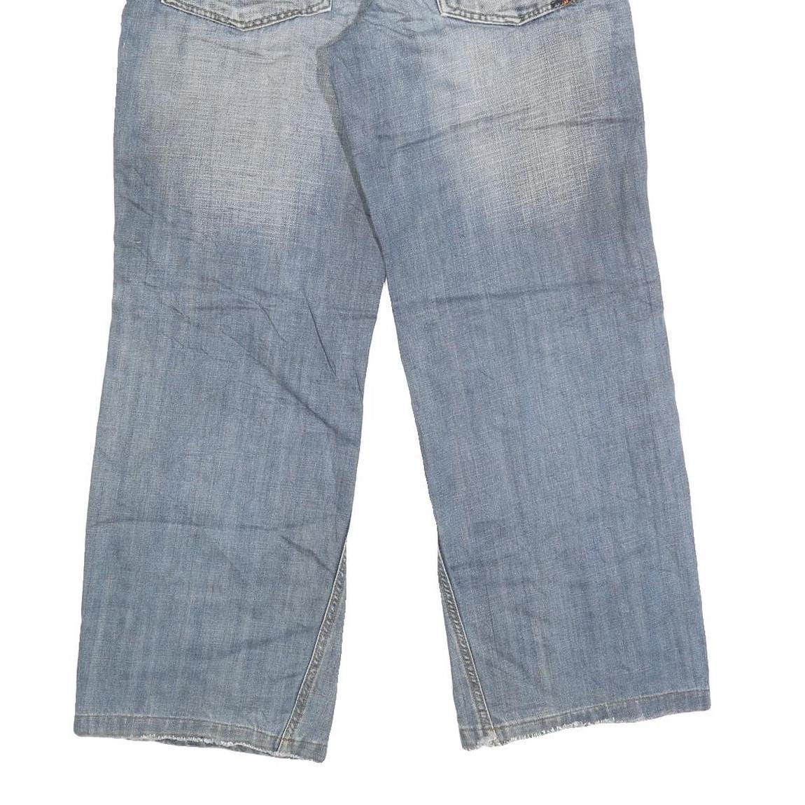 HIH JEANS Mens Regular Fit Straight Blue Denim Light W32 L29 Cotton Blend Zip