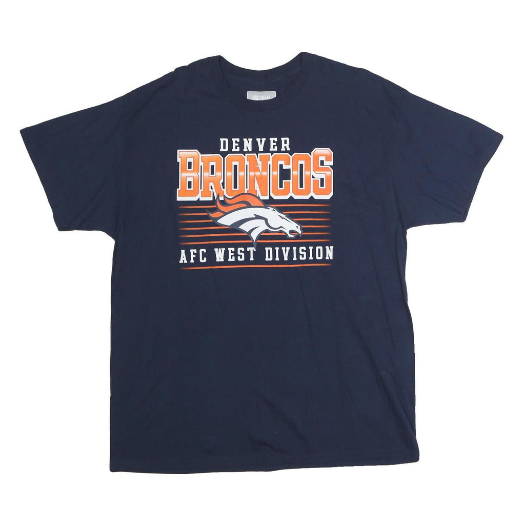 NFL Mens Navy Denver Broncos Graphic T-Shirt XL Short Sleeve Crew Neck