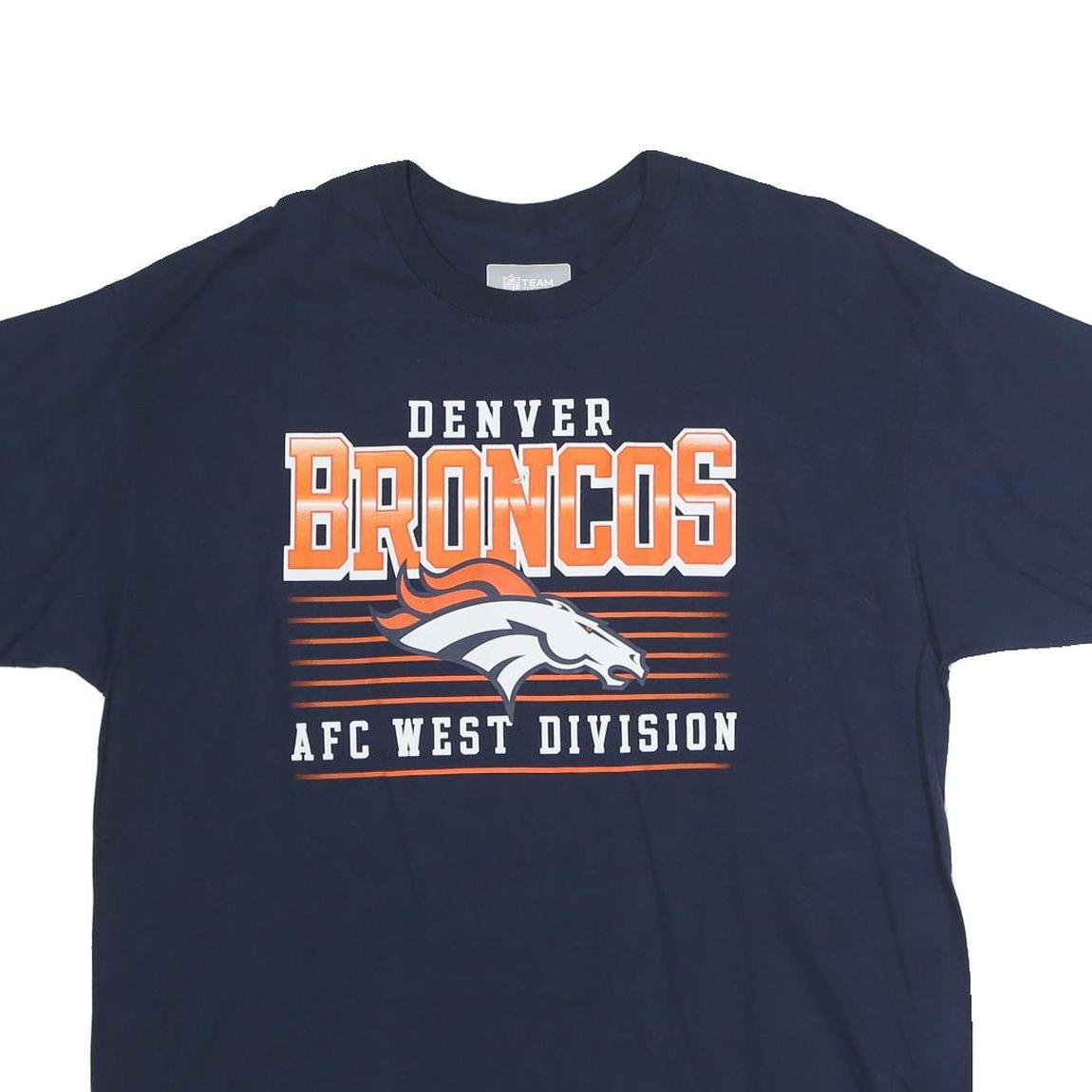 NFL Mens Navy Denver Broncos Graphic T-Shirt XL Short Sleeve Crew Neck
