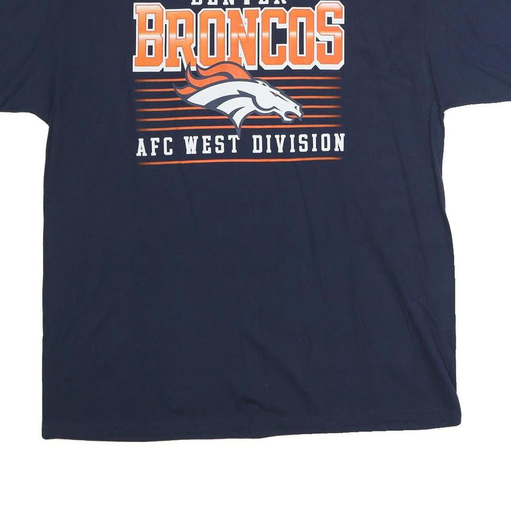 NFL Mens Navy Denver Broncos Graphic T-Shirt XL Short Sleeve Crew Neck