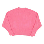 TOMMY HILFIGER Womens Pink Cable Knit Jumper Crew Neck M Cotton Blend Casual